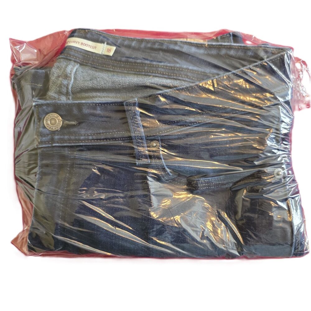 Levi's 529 Curvy Bootcut Jeans Women's Size 16 Mid Rise Dark Wash Blue Denim - Picture 9 of 10